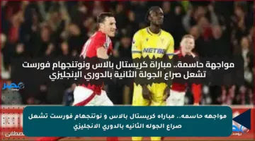 مواجهة حاسمة..  مباراة كريستال بالاس و نوتنجهام فورست تشعل صراع الجولة الثانية بالدوري الإنجليزي